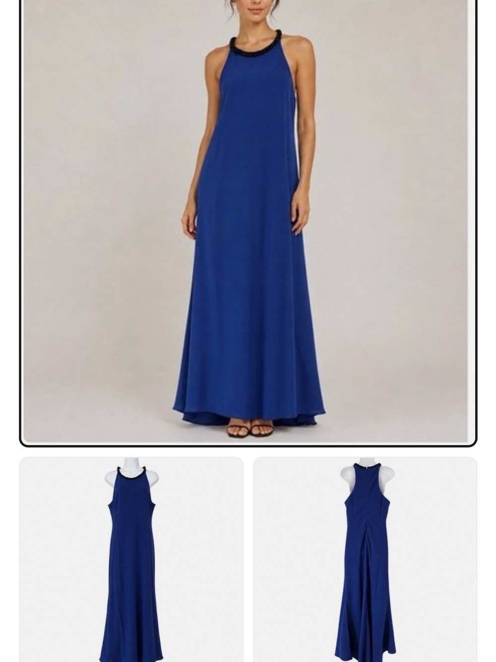 Sleeveless Halter Maxi Dress in Royal Blue